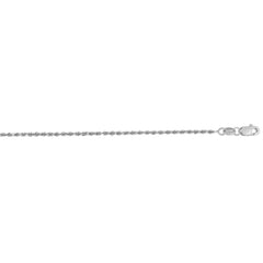 14K White Gold 24 1.4mm Diamond Cut Royal Rope 24 Chain with Lobster Lock