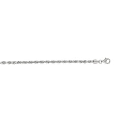 14K White Gold 3mm Diamond Cut Royal Rope 18 Chain with Lobster Lock