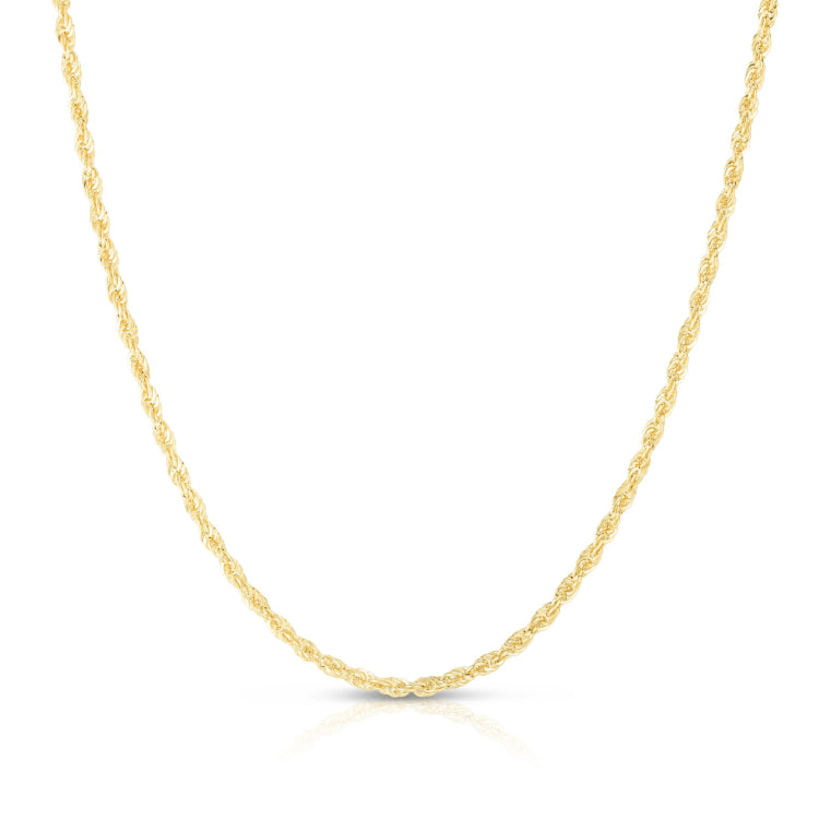 14K Yellow Gold 2.7mm Lite Rope 22 Chain with Lobster Lock