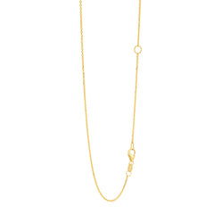 14K Yellow Gold 1.1mm Extendable Diamond Cut Cable 20 Chain (Jump Ring at 16 inch) with Lobster Lock