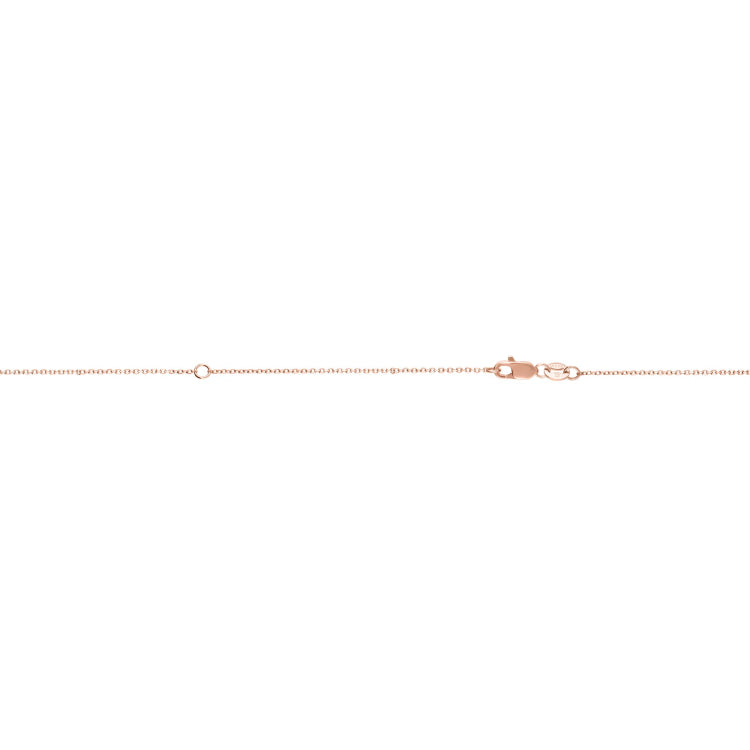 14K Rose Gold 0.87mm Extendable 18 Chain with Lobster Lock. Jump Ring at 16 inches.