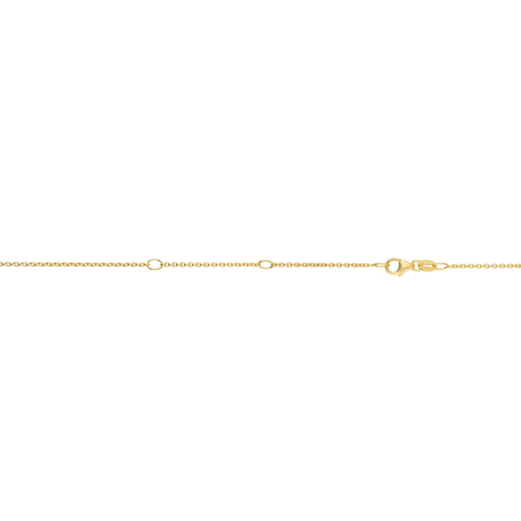 14K Yellow Gold 1.2mm Double Extendable Cable 18 Chain (Jump Ring at 16 and 17 inch) with Lobster Lock