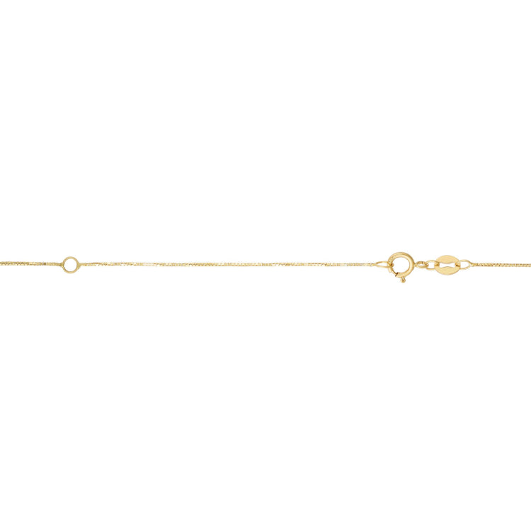 14K Yellow Gold 0.51mm Double Extendable Box 18 Chain with Lobster Lock. Jump Ring at 16 and 17 inch.