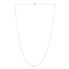 14K Yellow Gold .5mm Double Extendable Rope 18 Chain (Jump Ring at 16 and 17 inch) with Spring Ring