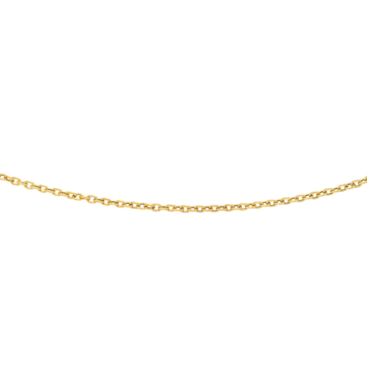 14K Yellow Gold 3.3mm Textured Cable 16 Chain with Lobster Lock