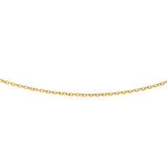 14K Yellow Gold 3.3mm Textured Cable 20 Chain with Lobster Lock