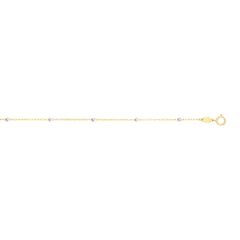 14K Yellow Gold 1.8mm Diamond Cut Bead Saturn 18 Chain with Spring Ring
