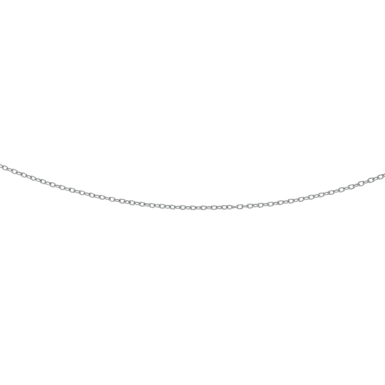 14K White Gold 2.3mm Textured Cable 20 Chain with Lobster Lock