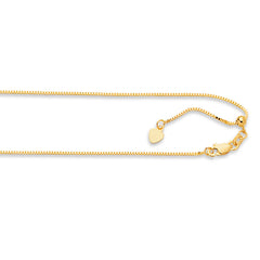 14K Yellow Gold 0.85mm Adjustable Box 22 Chain with Lobster Lock