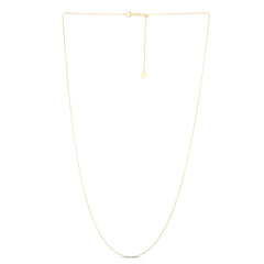 14K Yellow Gold 0.97mm Adjustable Cable 22 Chain with Lobster Lock