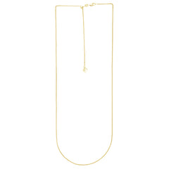 14K Yellow Gold 1mm Adjustable Wheat 30 Chain with Lobster Lock