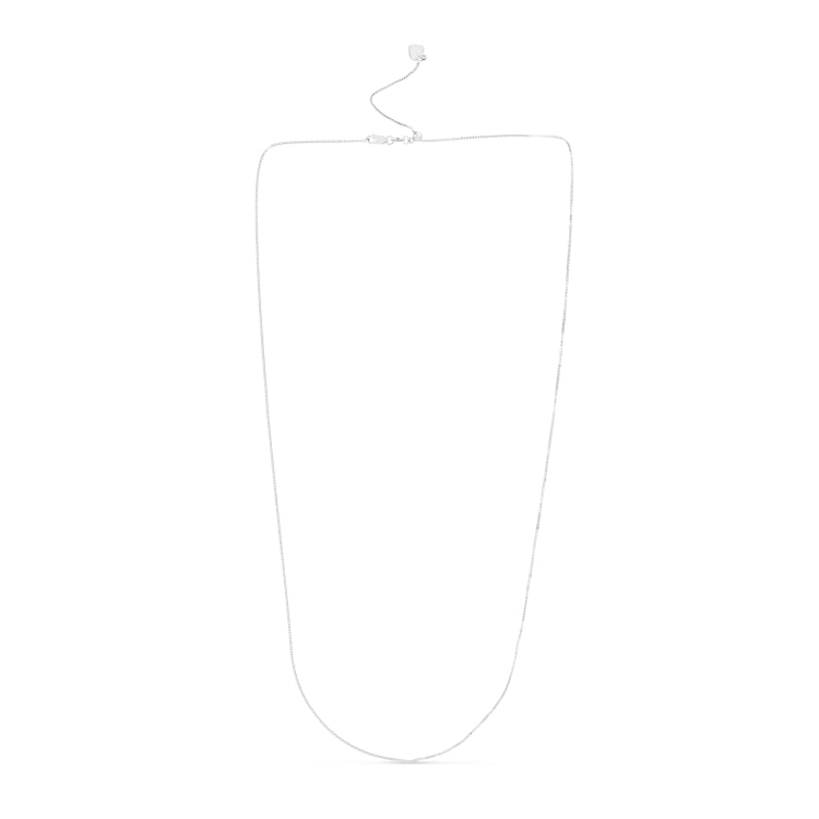 14K White Gold 0.68mm Adjustable Box 22 Chain with Lobster Lock