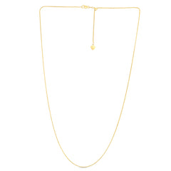 14K Yellow Gold 1mm Adjustable Franco 22 Chain with Lobster Lock