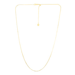 14K Yellow Gold 0.80mm Adjustable Octagonal Snake 22 Chain with Lobster Lock