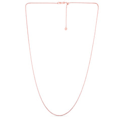 14K Rose Gold 1.3mm Adjustable Popcorn 22 Chain with Lobster Lock