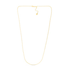 14K Yellow Gold 0.95mm Adjustable Rope 22 Chain with Lobster Lock