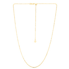 14K Yellow Gold 1.2mm Adjustable Sparkle 22 Chain with Lobster Lock