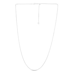 14K White Gold 1mm Adjustable Franco 22 Chain with Lobster Lock