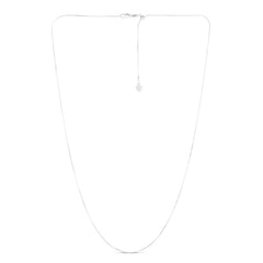 14K White Gold 0.80mm Adjustable Octagonal Snake 22 Chain with Lobster Lock