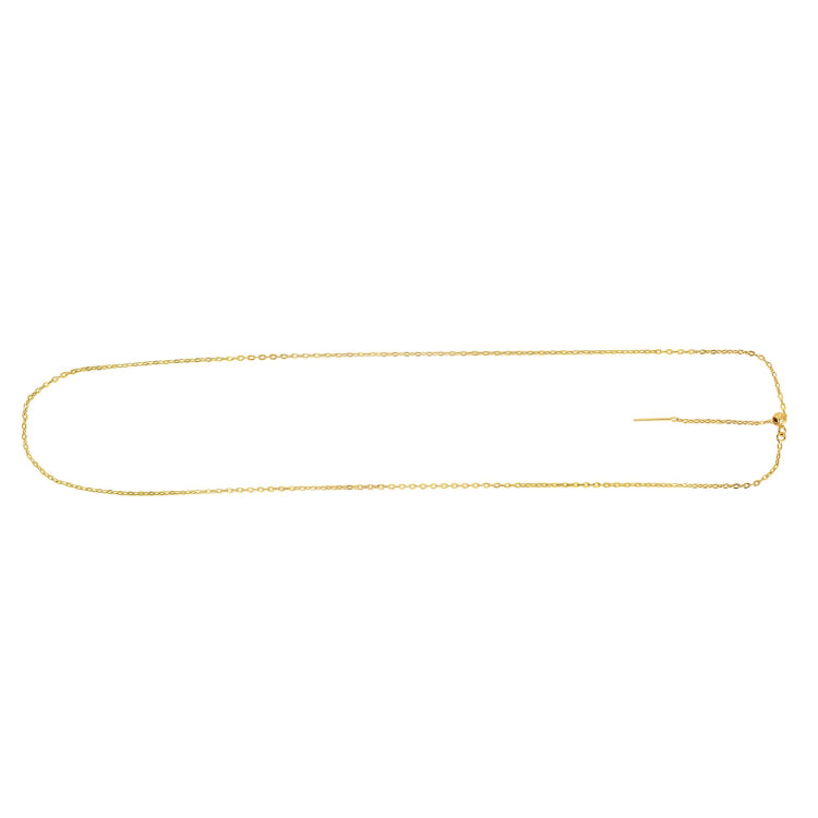 14K Yellow Gold 1.7mm Endless Adjustable Flat Cable 22 Chain with Endless Lock