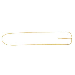 14K Yellow Gold 1.7mm Endless Adjustable Flat Cable 22 Chain with Endless Lock