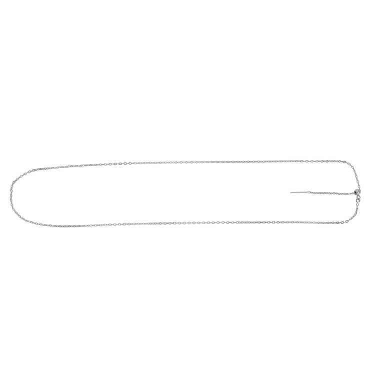 14K White Gold 1.7mm Endless Adjustable Flat Cable 22 Chain with Endless Lock