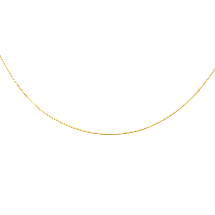 14K Yellow Gold 1mm Round 18 Omega with Screw Back Lock