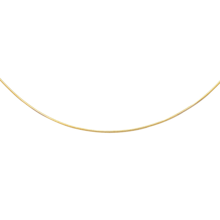 14K Yellow Gold 1.5mm Round Omega with Screw Back Lock