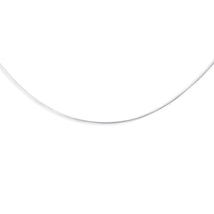 14K White Gold 1mm Round 18 Omega with Screw Back Lock