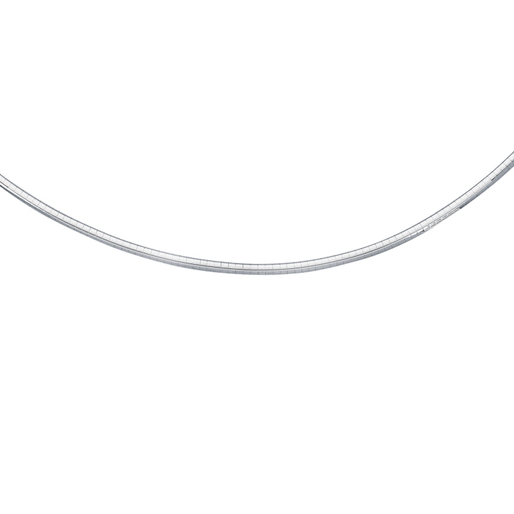 14K White Gold 16 3.3mm Classic Omega with Box Lock