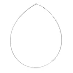 14K White Gold 2mm Classic Omega with Lobster Lock