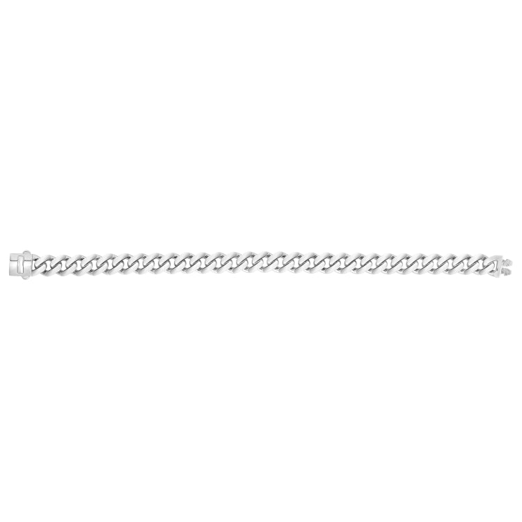 14K White Gold 9.5mm Lite Miami Cuban 8.25 Chain Bracelet