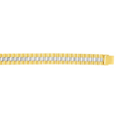 14K Yellow and White Gold 12.3mm Railroad Link 8.5 Bracelet