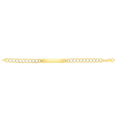 14K Yellow and White Gold 8.3mm Pave Curb ID 8.5 Bracelet