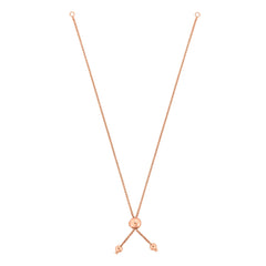 14K Rose Gold 8 Round Wheat Chain with Ball Slide Friendship Bracelet