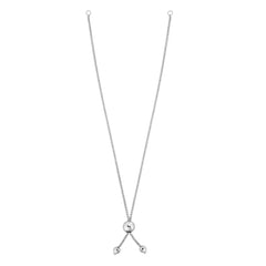 10K White Gold 8 Round Wheat 8 Chain Bracelet with Ball Slide Friendship Bracelet