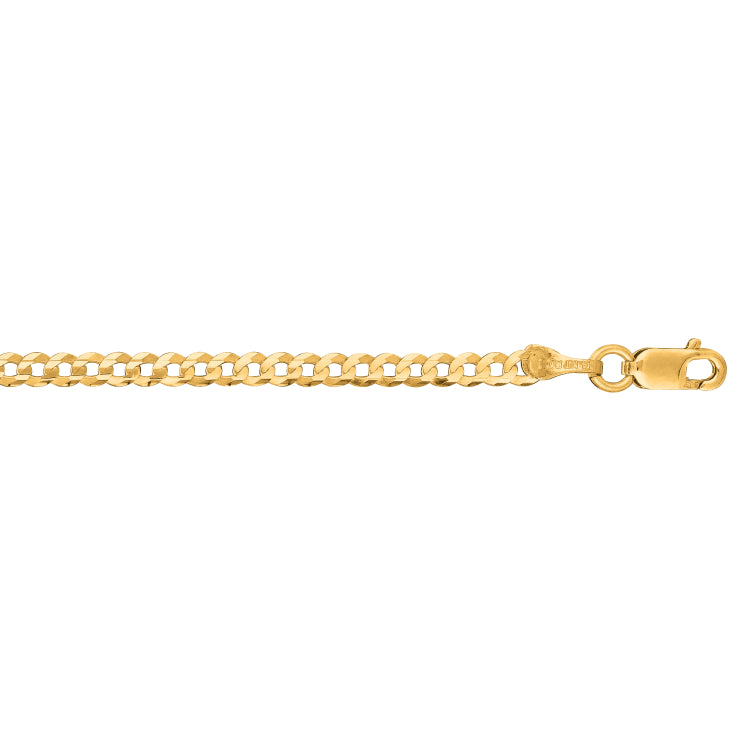 14K Yellow Gold 20 2.6mm Comfort Curb Chain