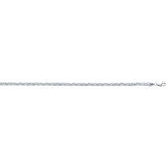 14K White Gold 7 3.5mm Braided Fox Chain Bracelet