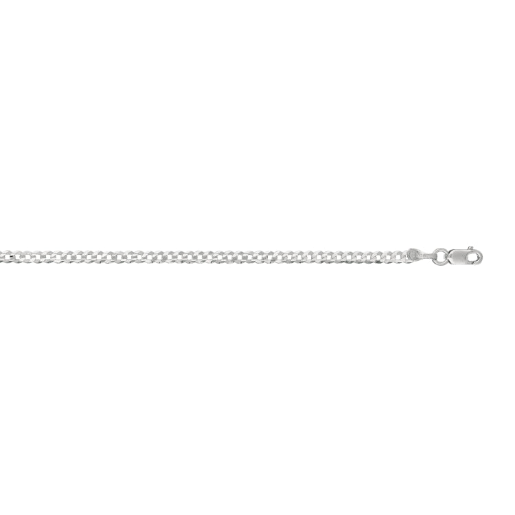 14K White Gold 18 2.6mm Comfort Curb Chain