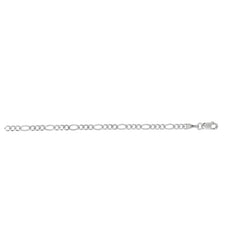 14K White Gold 7 2.6mm Figaro Chain Bracelet