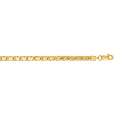 14K Yellow Gold 3.2mm Heart 18 Chain with Lobster Lock
