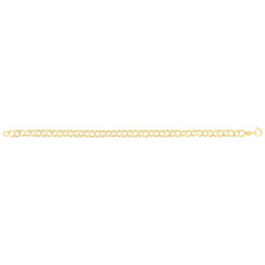 14K Yellow Gold 7 Small Double Link Charm Bracelet with Spring Ring
