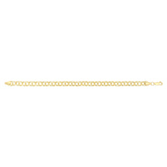 14K Yellow Gold 7 Medium Double Link Charm Bracelet