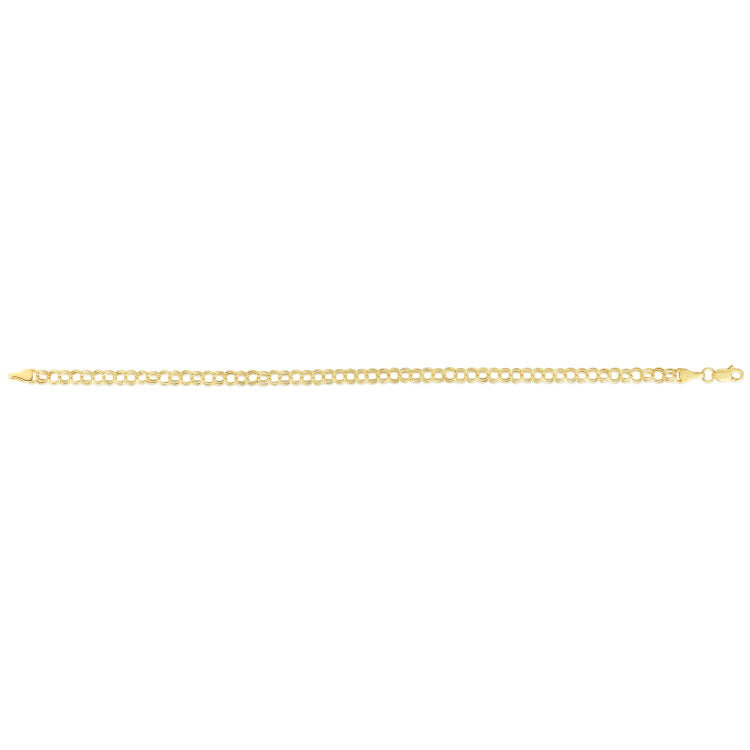 14K Yellow Gold 7.25 Mini Double Link Charm Bracelet