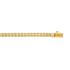 14K Yellow Gold 3.4mm Multi-Row Rope 7 Chain Bracelet Bracelet with Box Lock