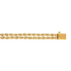 14K Yellow Gold 4.8mm Multi-Row Rope 7 Chain Bracelet Bracelet with Box Lock