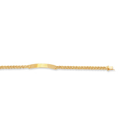 14K Yellow Gold 7.5 Rope Chain with Polished ID Bracelet