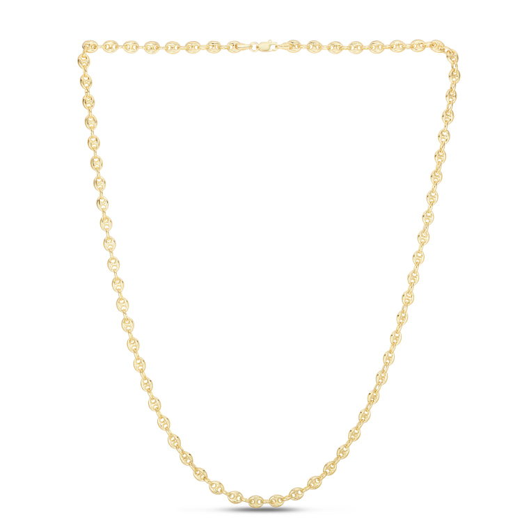 14K Yellow Gold 24 Puffed Mariner Chain