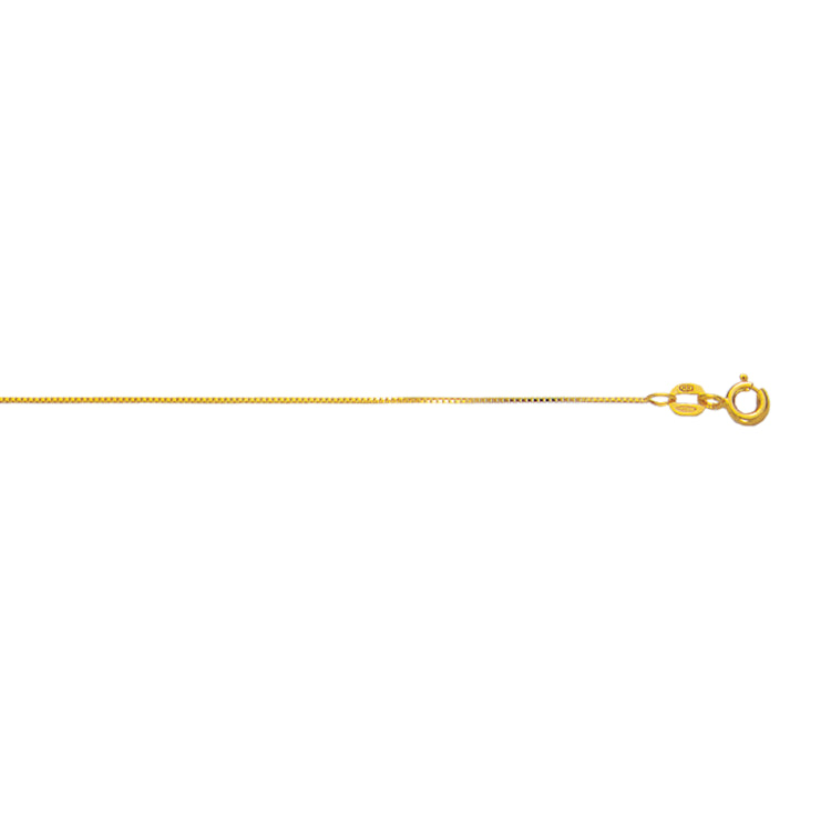 10K Yellow Gold .6mm Classic Box 20 Chain with Spring Ring