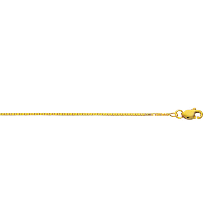 10K Yellow Gold 0.78mm Classic Box 18 Chain with Lobster Lock